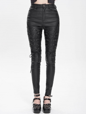 Black Gothic Punk Lace-Up Slim Fi../upload/20250715/TTed Pants for Women