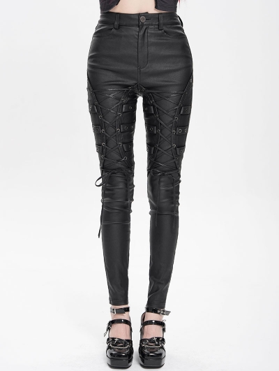 Black Gothic Punk Lace-Up Slim Fi../upload/20250715/TTed Pants for Women