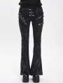 Black Gothic Punk De../upload/20250715/CAdent Zipper Flared Pants for Women