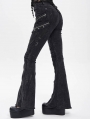 Black Gothic Punk De../upload/20250715/CAdent Zipper Flared Pants for Women