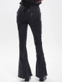 Black Gothic Punk De../upload/20250715/CAdent Zipper Flared Pants for Women