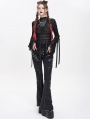 Black Gothic Punk De../upload/20250715/CAdent Zipper Flared Pants for Women