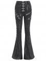 Black Gothic Punk De../upload/20250715/CAdent Zipper Flared Pants for Women
