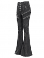 Black Gothic Punk De../upload/20250715/CAdent Zipper Flared Pants for Women