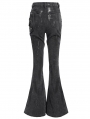 Black Gothic Punk De../upload/20250715/CAdent Zipper Flared Pants for Women