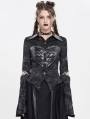 Black Gothic Punk Cut Out Long Sleeve Shirt for Women