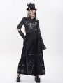 Black Gothic Punk Cut Out Long Sleeve Shirt for Women