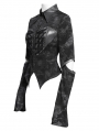 Black Gothic Punk Cut Out Long Sleeve Shirt for Women