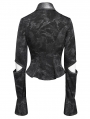 Black Gothic Punk Cut Out Long Sleeve Shirt for Women
