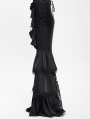 Black Gothic Velvet Layered Ruffle Trim Fi../upload/20250715/SHTail Maxi Skirt