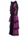 Black and Purple Gothic Velvet Layered Ruffle Trim Fi../upload/20250715/SHTail Maxi Skirt