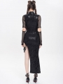 Black Gothic Punk Cut Out Asymmetric Long Sleeve Fi../upload/20250715/SHTail Dress