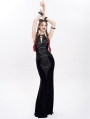 Black Gothic Punk Cross Chain Halter Velvet Maxi Fi../upload/20250715/SHTail Dress