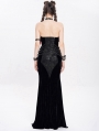 Black Gothic Punk Cross Chain Halter Velvet Maxi Fi../upload/20250715/SHTail Dress