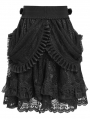 Black Gothic Ruffle Lace Tiered Short Skirt