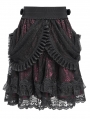 Black and Red Gothic Ruffle Tiered Short Skirt