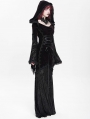 Black and Red Gothic Vampire Embroidered Velvet Hooded Fi../upload/20250715/SHTail Maxi Dress