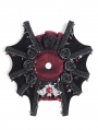 Black and Red Gothic Embroidery Rose Applique Headwear