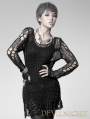 Black Long Sleeves Breezy Outfit Gothic Sweater for Women