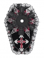 Black Gothic Cross Lace Frilly Coffin Headwear