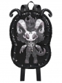 Black Gothic Punk Chain Embellished Plush Backpack