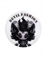 White Gothic Printed Round Pin Badge