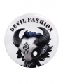 White Gothic Printed Round Pin Badge