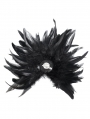 Black Gothic Cross Beaded Feather Headwear