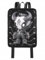Black Gothic Printed Chain Embellished Backpack