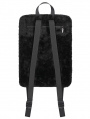 Black Gothic Printed Chain Embellished Backpack
