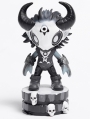 Black and Grey Gothic Skull Horned Resin Kit