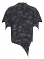 Black Gothic Printed Irregular Loose T-shirt for Women