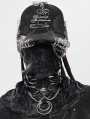 Black Gothic Skull Spiked Rivet Choker for Men