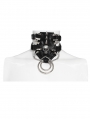 Black Gothic Skull Spiked Rivet Choker for Men