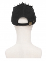 Black Gothic Punk Spike Studded Cap for Men