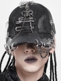 Black Gothic Punk Rock Zipper Cap for Men