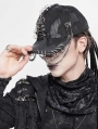 Black Gothic Punk Rock Zipper Cap for Men