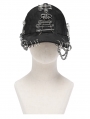Black Gothic Punk Rock Zipper Cap for Men