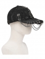 Black Gothic Punk Rock Zipper Cap for Men