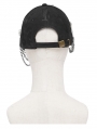 Black Gothic Punk Rock Zipper Cap for Men