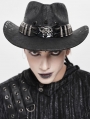 Black Gothic Skull Punk Bullet Studded Hat for Men