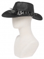 Black Gothic Skull Punk Bullet Studded Hat for Men