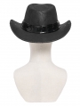 Black Gothic Skull Punk Bullet Studded Hat for Men