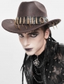 Brown Gothic Skull Punk Bullet Studded Hat for Men