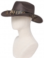 Brown Gothic Skull Punk Bullet Studded Hat for Men