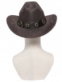 Brown Gothic Skull Punk Bullet Studded Hat for Men