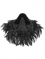Black Gothic Retro Lace Appliqued Feather Bolero Cape for Men