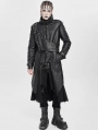 Black Gothic Punk Asymmetric Zip-Up Jacket for Men