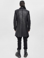 Black Gothic Punk Asymmetric Zip-Up Jacket for Men