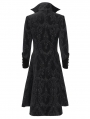 Black Retro Gothic Stand Collar Embroidered Velvet Party Coat for Men